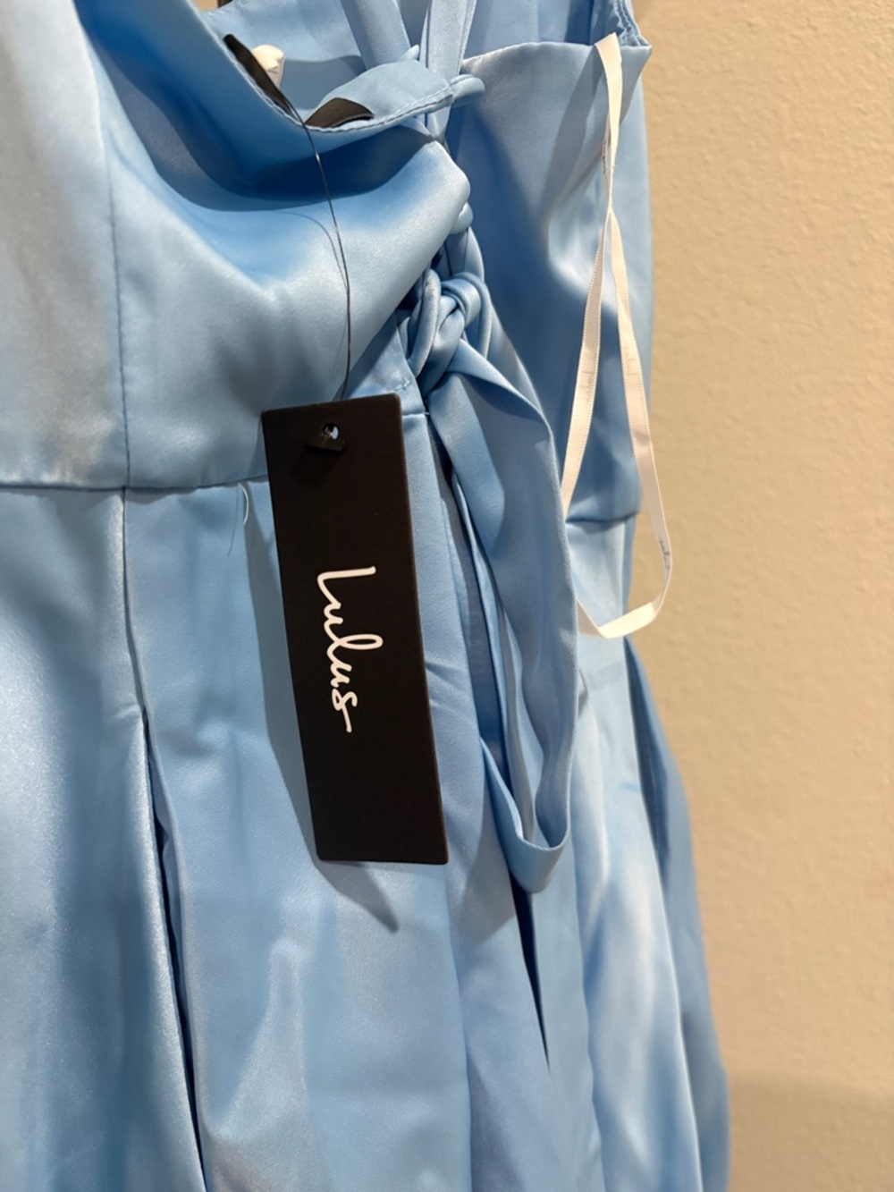 NWT Lulu's Light Blue Square-Neck Lace Up Mini Dress size medium - Picture 4 of 5